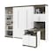 Bestar Orion 118W Full Murphy Bed with Shelving and Fold-Out Desk (119W), White & Walnut Grey 116866-000017 - alternate 3